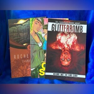 Graphic Comic book novels featuring “Glitterbomb.”